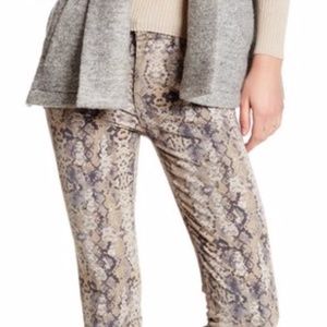 FP Snake Print Skinny Jean Crop Pants